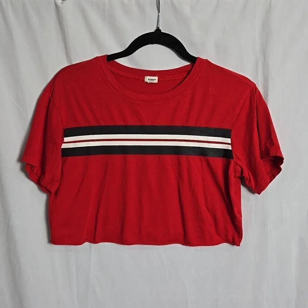 🖤5/$20🖤 GARAGE.. red cropped, striped tee..